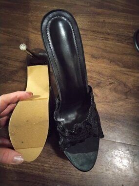 Brand new black lace heels